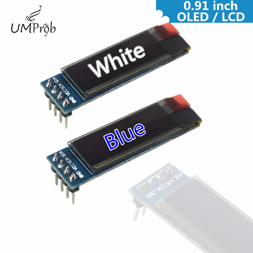 Ssd1306 - 0.91인치 128x32 IIC I2C 화이트/블루 OLED