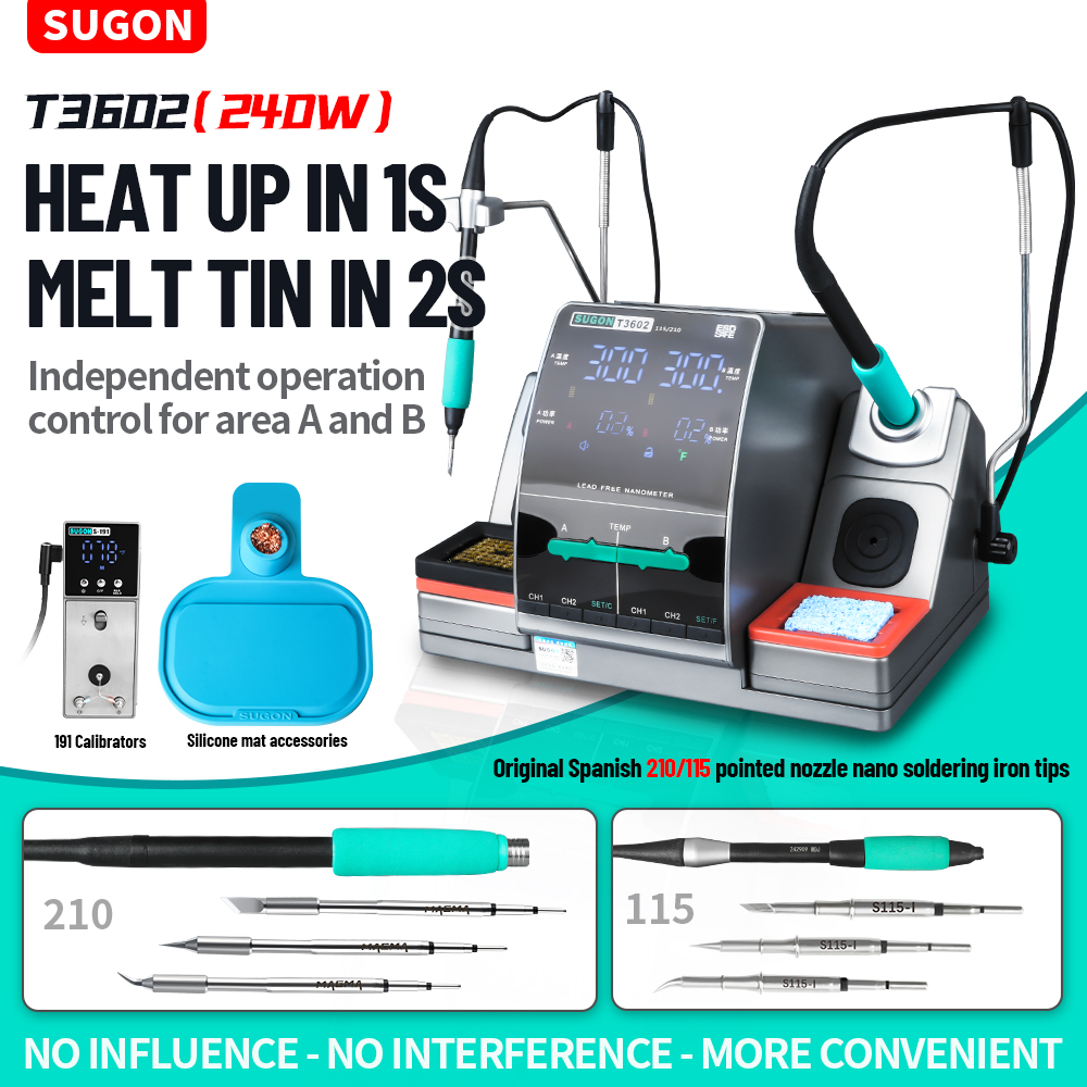 Soldering Iron Temperature Probe - SUGON T3602 240W 납땜 스테이션 이중