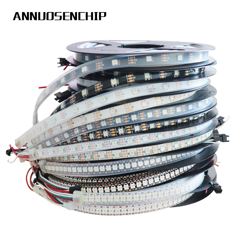 Ws2812B Strip 5V - 1m/5m WS2812B 30/60/144 leds/m Smartled 픽셀