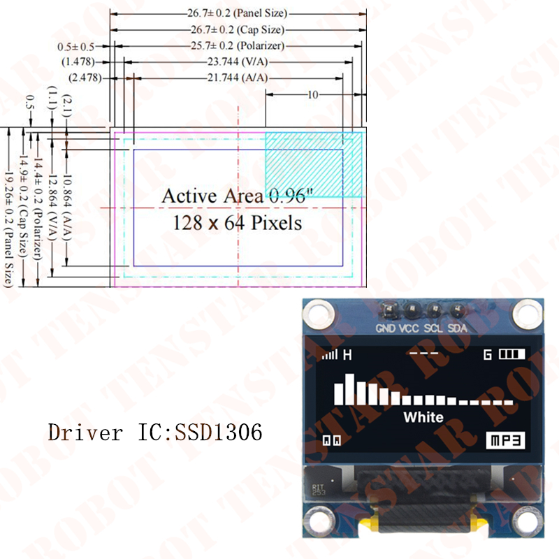 TENSTAR 0.96 인치 OLED SSD1306 흰 - Ssd1306 리뷰 및 가격