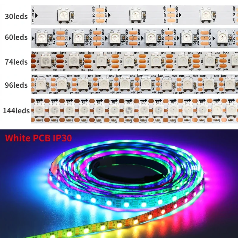 WS2812B 스마트 LED 스트립 라이트 30/60/ - Ws2812B Strip 5V 리뷰 및 가격