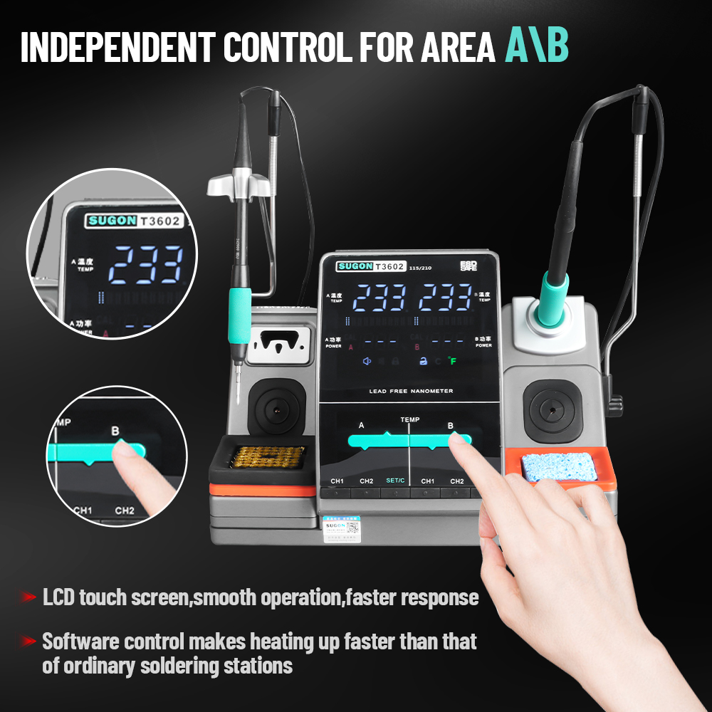 SUGON T3602 240W 납땜 스테이션 이중 핸들 - Soldering Iron Temperature Probe 리뷰 및 가격
