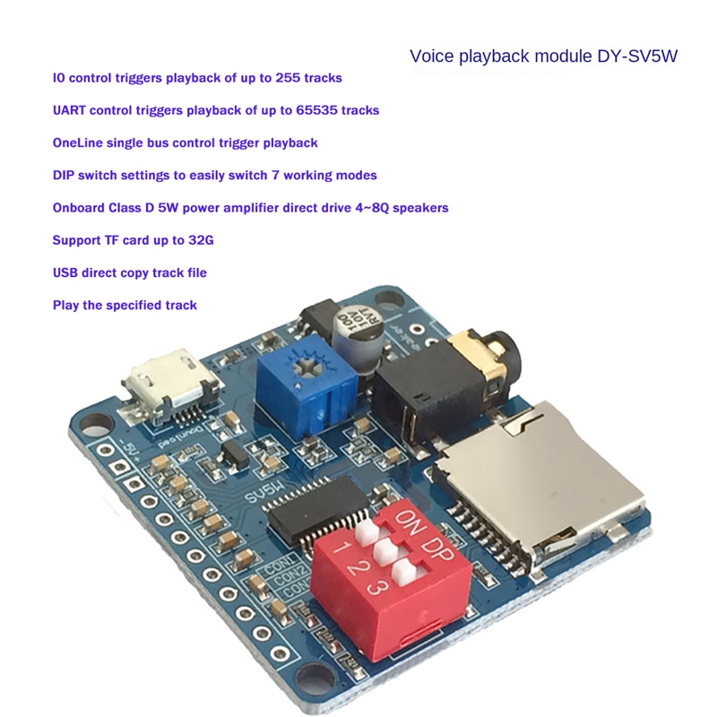 MP3 음악 플레이어용 DY-SV5W 음성 재생 모듈  - Sd Card Module 리뷰 및 가격