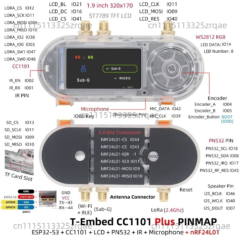 T-Embed CC1101 ESP32-S3 개발 보드  - Nrf24L01 리뷰 및 가격