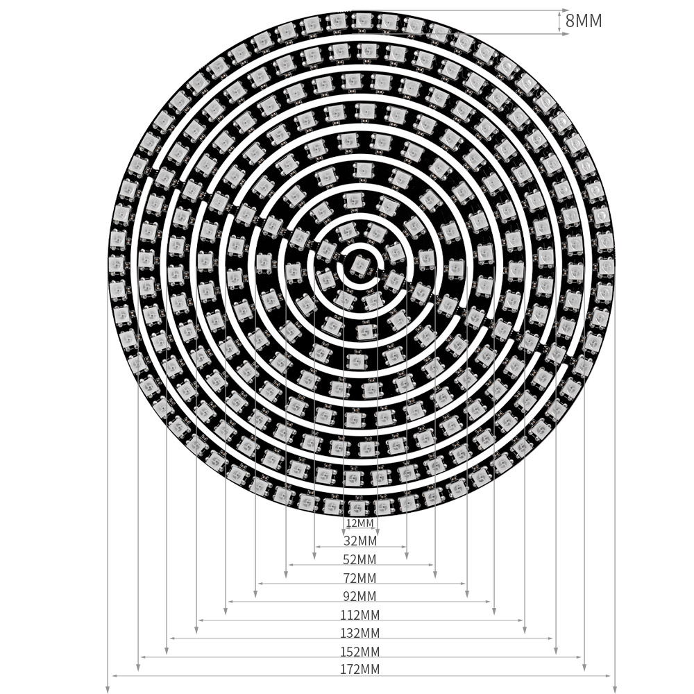 WS2812B RGBIC LED 링 개별적으로 주소 지 - Neopixel 리뷰 및 가격