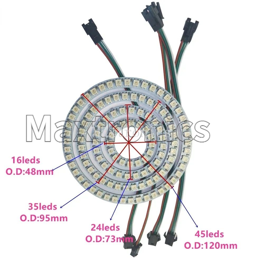 WS2812B FCOB RGB Led 링 18/36/5 - Ws2812B 리뷰 및 가격