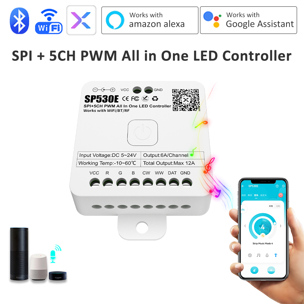 SP530E 올인원 LED 컨트롤러 12V 24V 5V - Ws2812B Strip 5V 리뷰 및 가격